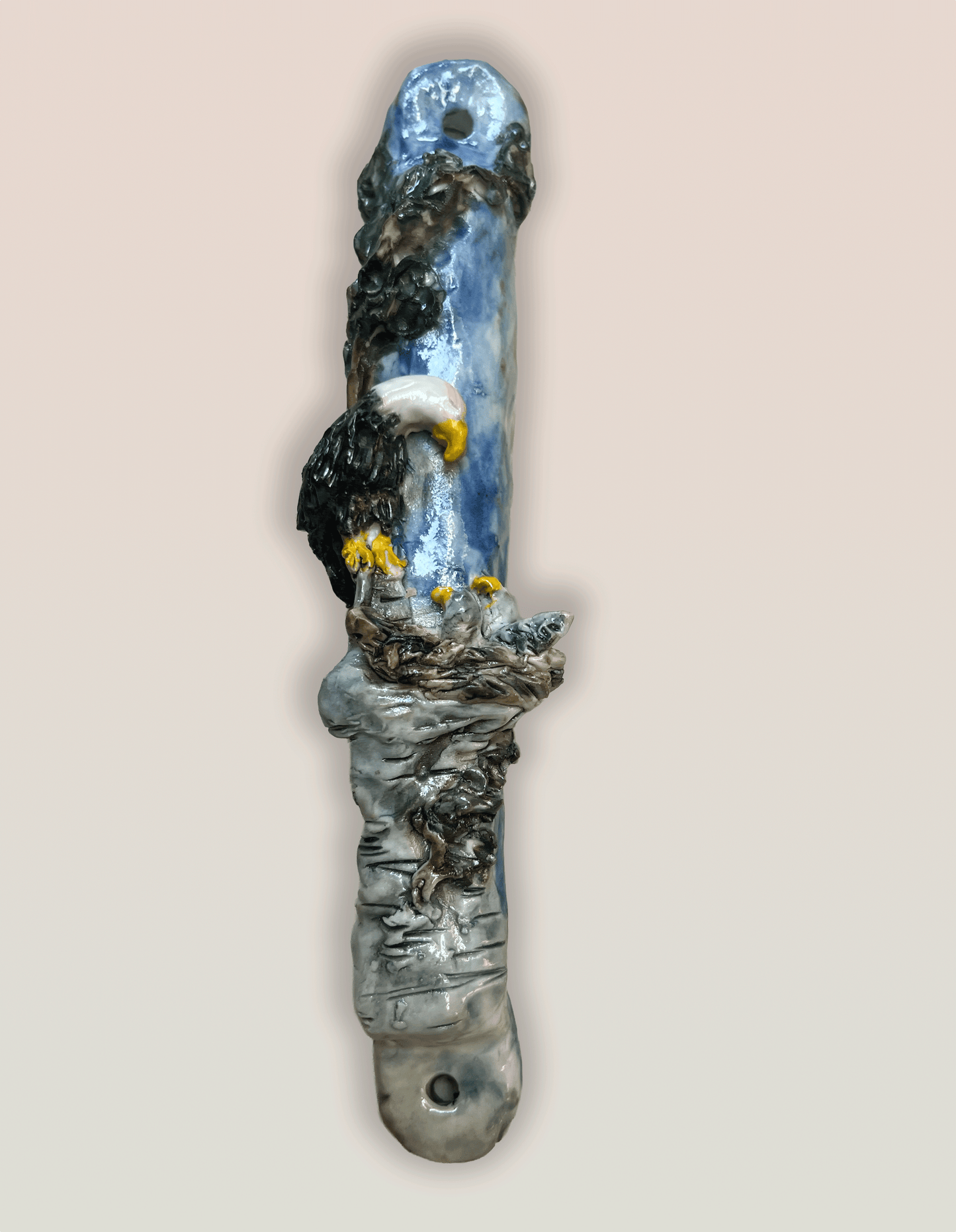 “Bald Eagle” Handmade Porcelain Mezuzah