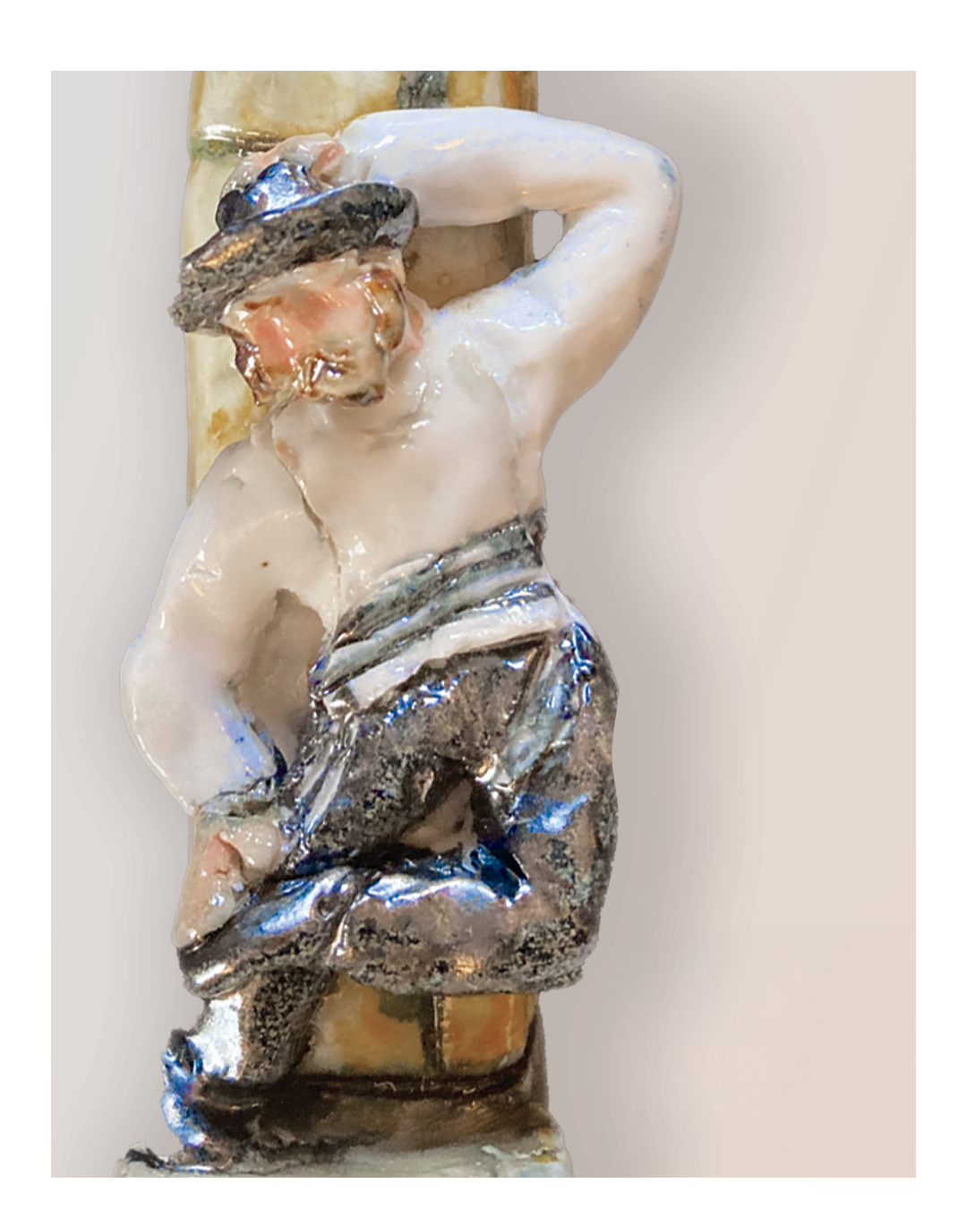 “Dancing Chasid” Handmade Porcelain Mezuzah