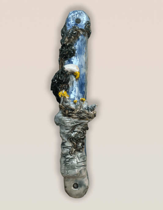 “Bald Eagle” Handmade Porcelain Mezuzah