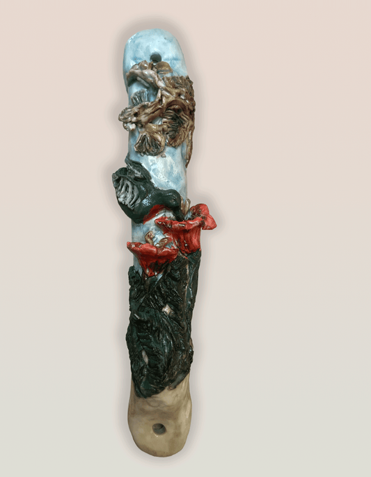 “Humming Bird” Handmade Porcelain Mezuzah